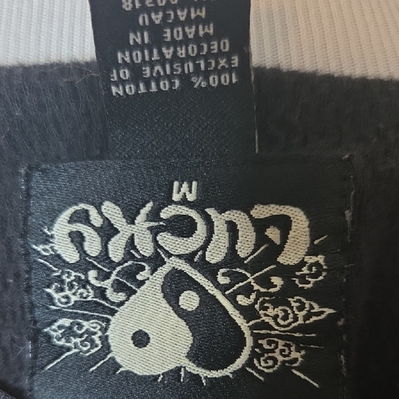 Lucky Brand Black Long Sleeve Henley with Silver Mandala - Picture 2 of 8